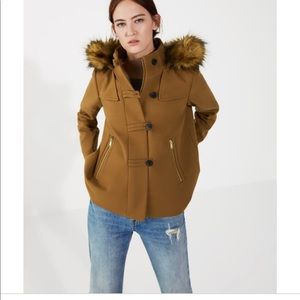 🌟NWT🌟 Zara Fur Lined Hooded Jacket- Camel